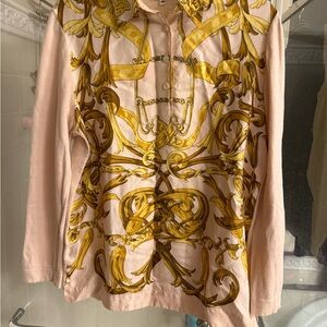 Elegant Gold and Cream HERMES Long Sleeve Top